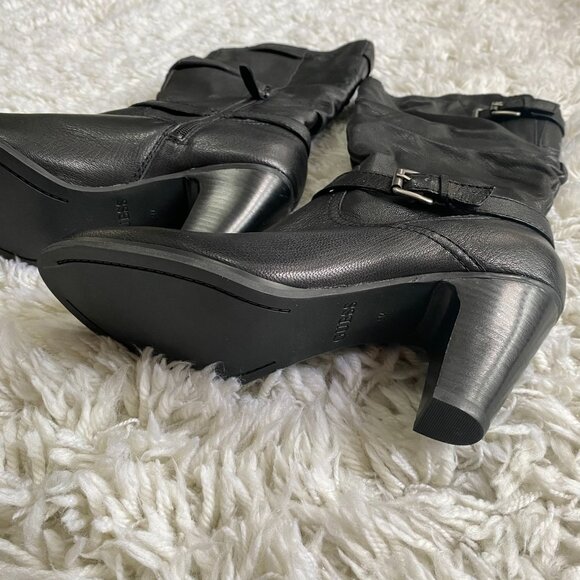 Premium Leather Magy Heeled Boots - Black - Picture 2 of 7